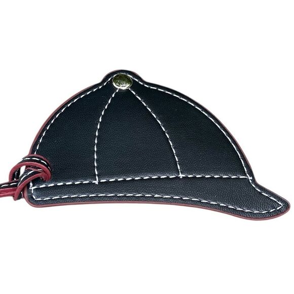 Unbranded Red, Black and Brown Jockey Cap-Shaped Bag Charm Tag. EUC - Picture 5 of 5